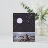 Door het licht van de Kat Fish Moon Briefkaart (Staand voorkant)