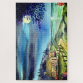 Door het licht van de Silvery Moon Jigzaag Puzzle Legpuzzel (Verticaal)