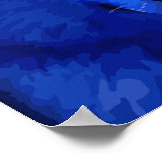 Door het licht van het Moon Blue Wolf Poster (Hoek)