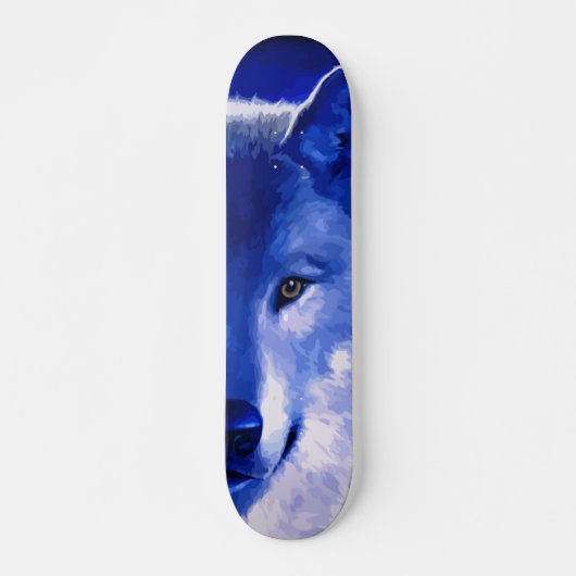 Door het licht van het moonblauw wolfskateboard persoonlijk skateboard (Voorkant)