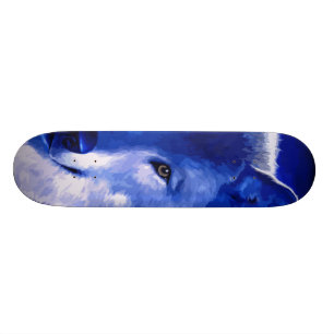 Door het licht van het moonblauw wolfskateboard persoonlijk skateboard