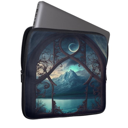 Door het Moonlit Venster Laptop Sleeve (Voorkant Rechts)