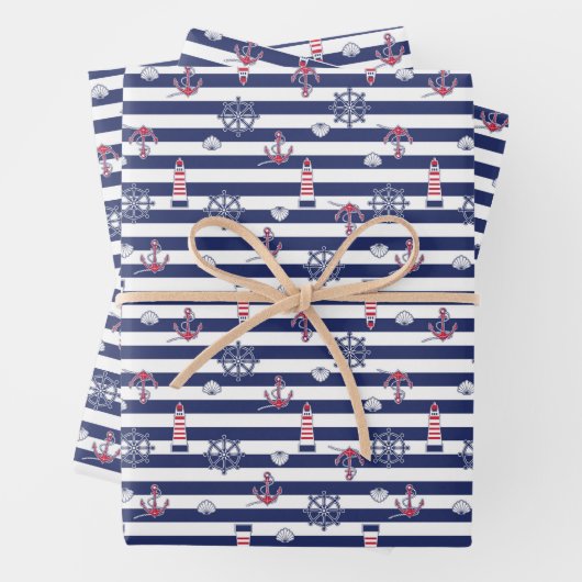 Door het patroon van het Zee Inpakpapier Vel (In situ)