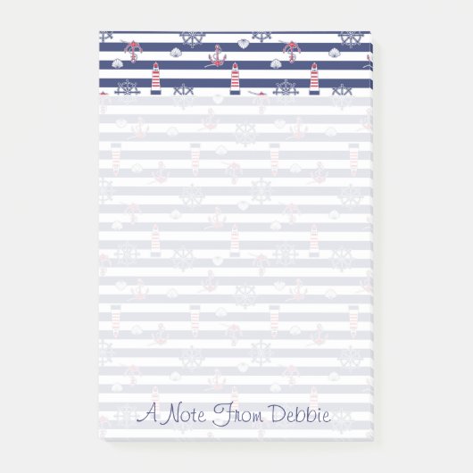 Door het patroon van het Zee | Jouw namen toevoege Post-it® Notes (Voorkant)