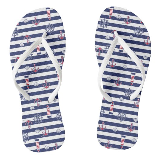 Door het patroon van het Zee Teenslippers (Voetbed)