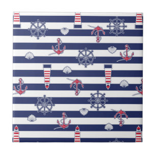 Door het patroon van het Zee Tegeltje