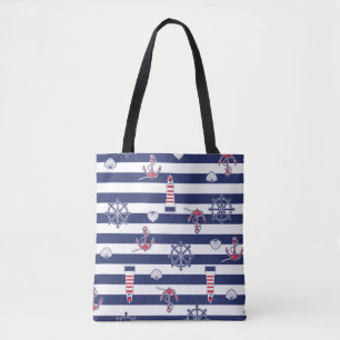 Door het patroon van het Zee Tote Bag