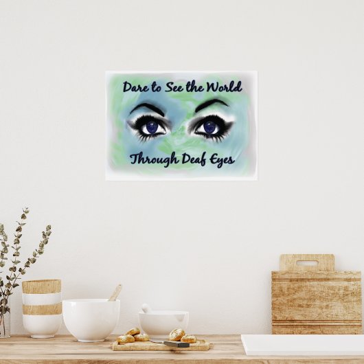 Door het poster van doven-ogen (Keuken)