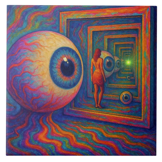 "Door het prisma van het zicht" Tegeltje (Voorkant)