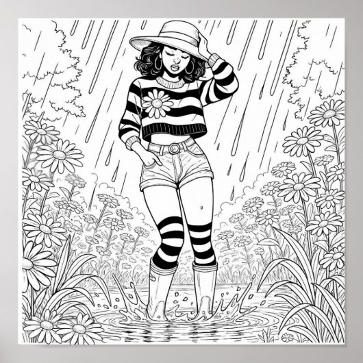 Door het Puddle Coloring Poster (Voorkant)