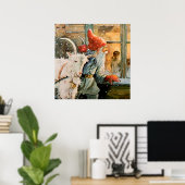 "Door het raam" door Jenny Nystrom Poster (Thuiskantoor)