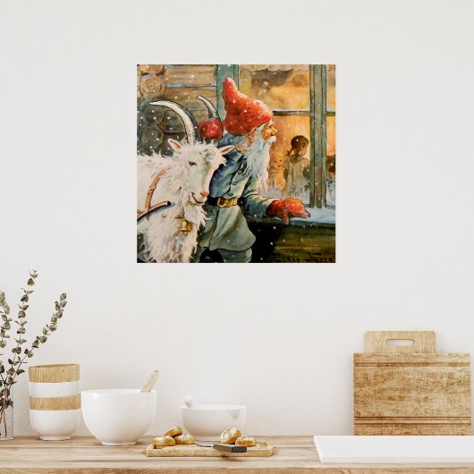 "Door het raam" door Jenny Nystrom Poster (Keuken)