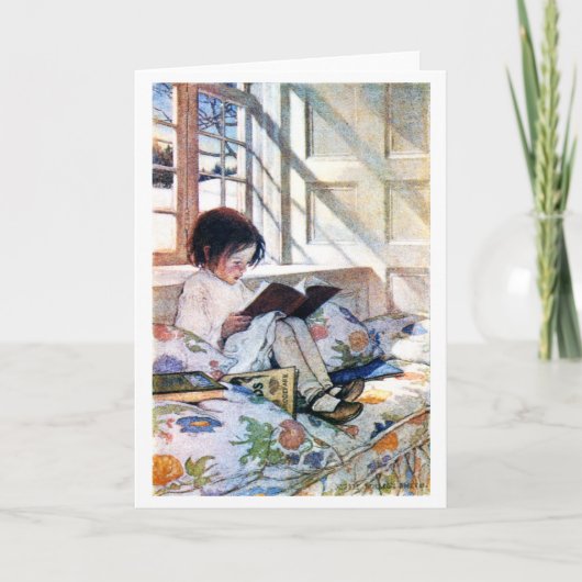 Door het raam in de winter, Jessie Willcox Smith Kaart (Voorkant)