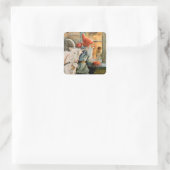 “Door het raam” van Jenny Nystrom Vierkante Sticker (Tas)