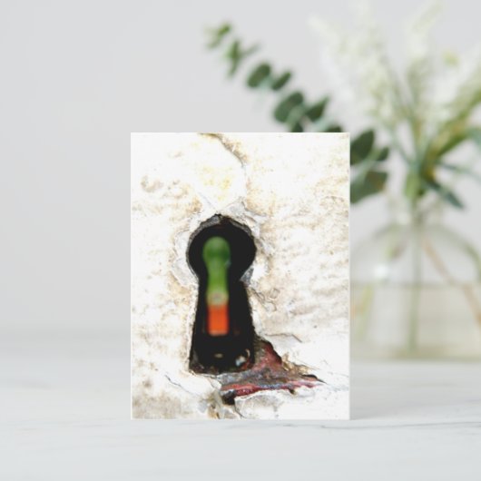 door het sleutelgat briefkaart (Staand voorkant)