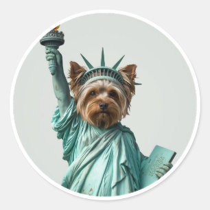 Door het Standbeeld van de Vrijheid geïnspireerde Ronde Sticker