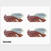 door het statische ovale sticker (Vel)