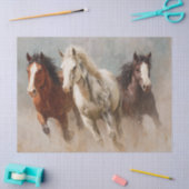 Door het stof galopperende paarden decoupage tissuepapier (Craft)