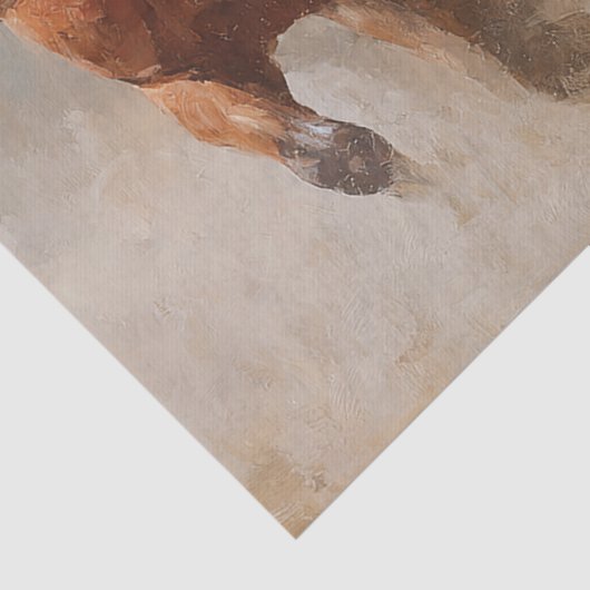 Door het stof galopperende paarden decoupage tissuepapier (Detail)