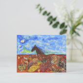 Door het veld briefkaart (Staand voorkant)