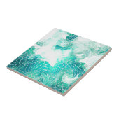 Door het Zee, abstracte mozaïekdruk. Tegeltje (Zijkant)