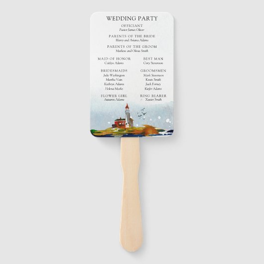 Door het Zee bruiloft programma Fan Handwaaier (Achterkant)