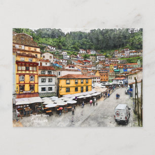door het Zee Cudillero - het echte Spanje - Briefk Briefkaart