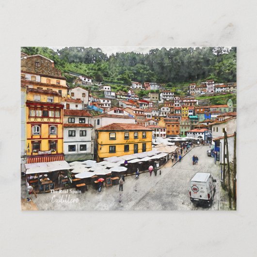door het Zee Cudillero - het echte Spanje - Briefk Briefkaart (Voorkant)