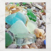 Door het Zee Glazen Schalen Wijn Etiket (Enkel label)