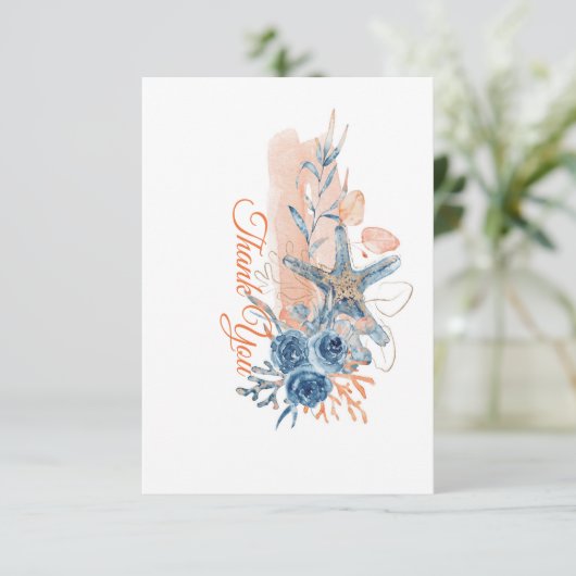 Door het Zee Hartelijk dank Bedankkaart (Staand voorkant)