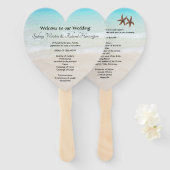 Door het Zee Heart-Shaped Wedding Fan-programma Handwaaier (Voorkant en achterkant)