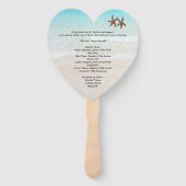 Door het Zee Heart-Shaped Wedding Fan-programma Handwaaier (Achterkant)