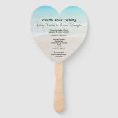 Door het Zee Heart-Shaped Wedding Fan-programma Handwaaier (Voorkant)