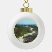 Door het Zee Keramische Bal Ornament (Voorkant)