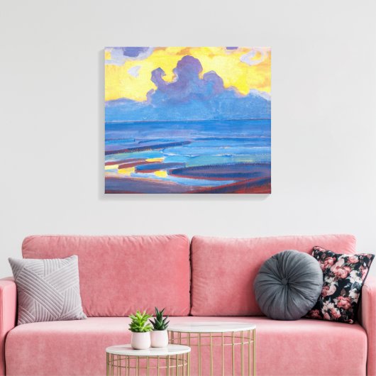 Door het Zee | Piet Mondrian | Canvas Afdruk (Insitu (Woonkamer))
