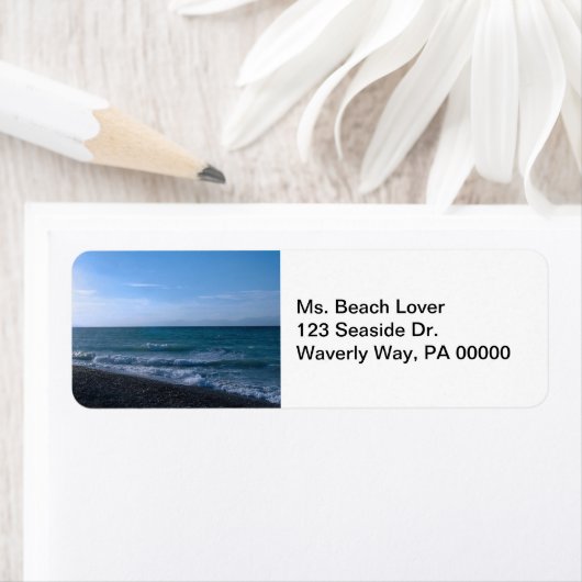 Door het Zee Retouradreslabels Etiket (Insitu)