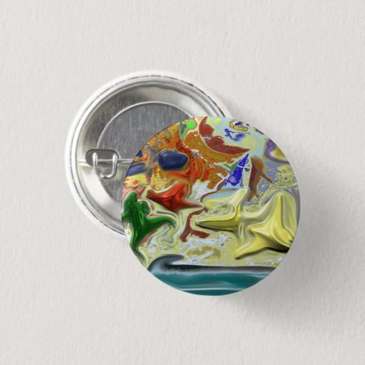 Door het Zee Ronde Button 3,2 Cm (Voorkant /achterkant)