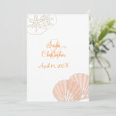 Door het Zee/roze+oranje/bruiloft Kaart (Staand voorkant)