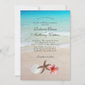 Door het Zee Startvis Plumeria Wedding Invitations Kaart (Voorkant)