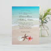 Door het Zee Startvis Plumeria Wedding Invitations Kaart (Staand voorkant)