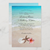 Door het Zee Startvis Plumeria Wedding Invitations Kaart (Voorkant / Achterkant)