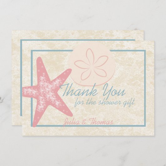 Door het Zee Tilted Starfish Custom Bedankkaart (Voorkant / Achterkant)