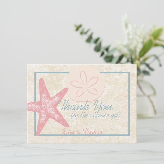 Door het Zee Tilted Starfish Custom Bedankkaart (Staand voorkant)