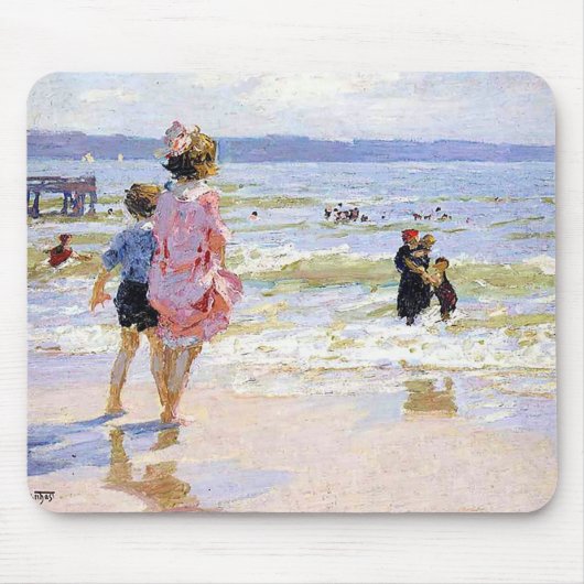 Door het Zee van Edward Henry Potthast Muismat (Voorkant)