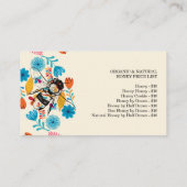 Door honingbijen getrokken prijslijst met prijsoph visitekaartje (Achterkant)