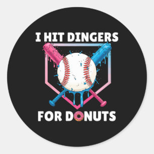Door honkbal sla ik homers voor donuts Grappige do Ronde Sticker