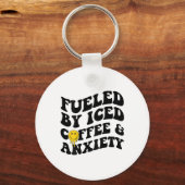 Door ijskoffie en angst geestelijke gezondheid op sleutelhanger (Voorkant)