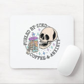 Door ijskoffie en angst mentale gezondheidsbewustz muismat (Met muis)