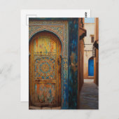 Door in Fez Morocco Travel Briefkaart (Voorkant / Achterkant)