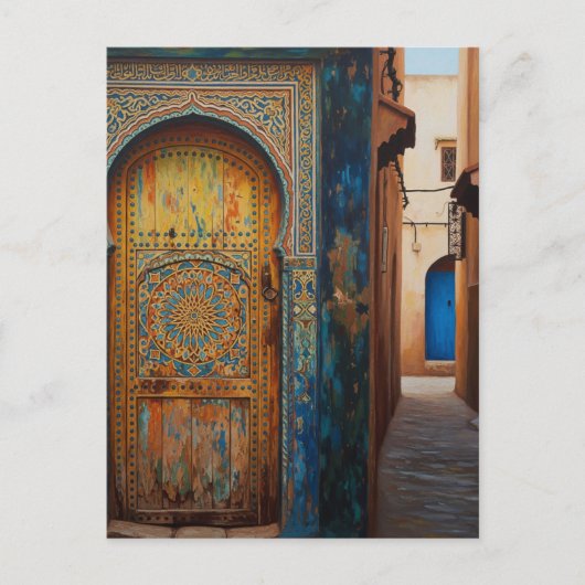 Door in Fez Morocco Travel Briefkaart (Voorkant)